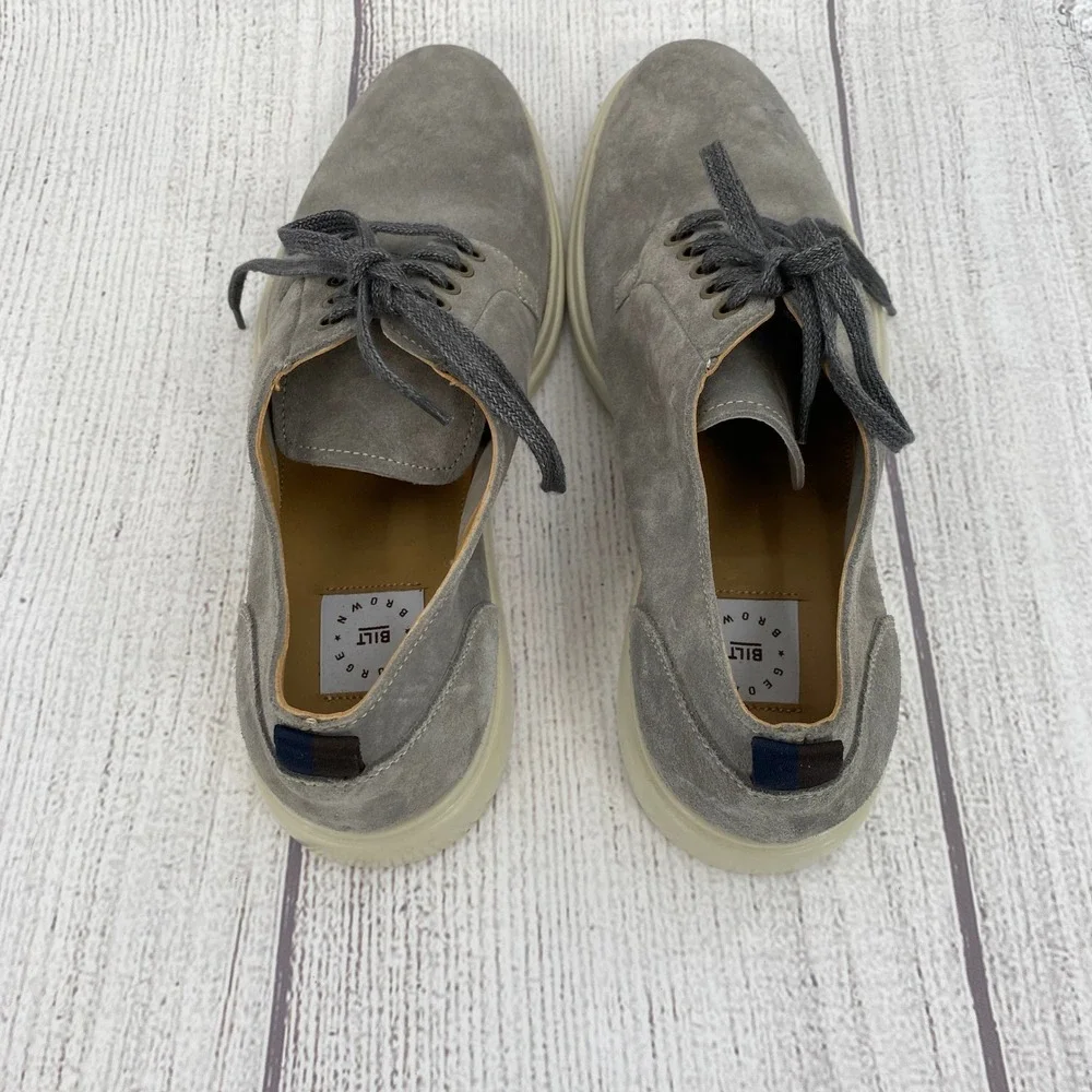 George Brown Bilt Fulton Derby Mens 10 Cement Grey Suede Lace Up Plain Toe Shoes